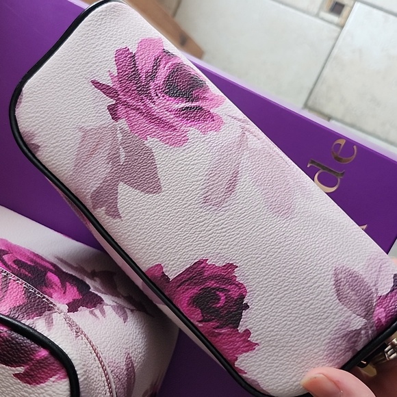 Kate Spade Natalie Large Cosmetic Case & Small Case Pink Floral Pattern NWT - Picture 12 of 16